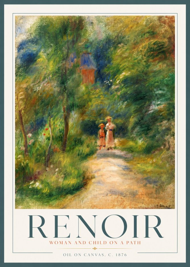 Renoir Woman and Child in a Landscape II No4 - Plakát