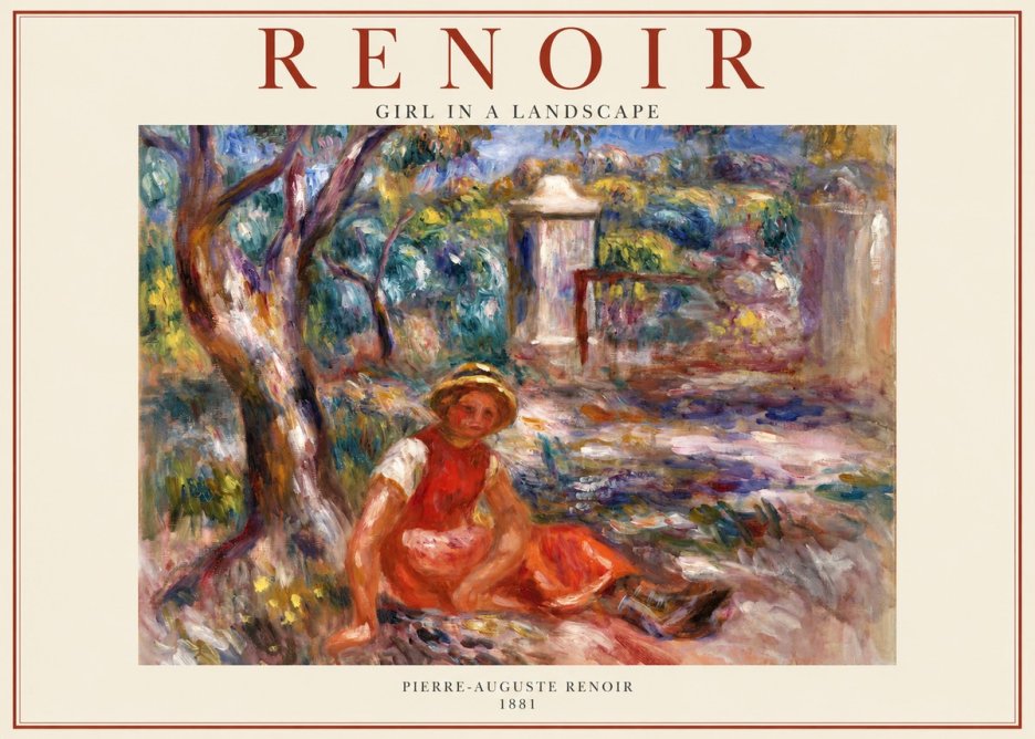 Renoir Girl in a Landscape No1 - Plakát