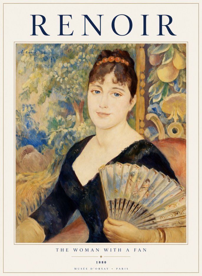 Renoir The Woman with a Fan No1 - Plakát