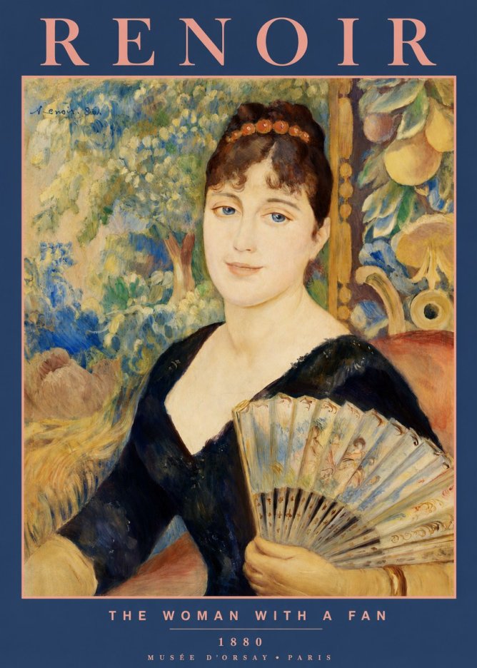 Renoir The Woman with a Fan No2 - Plakát