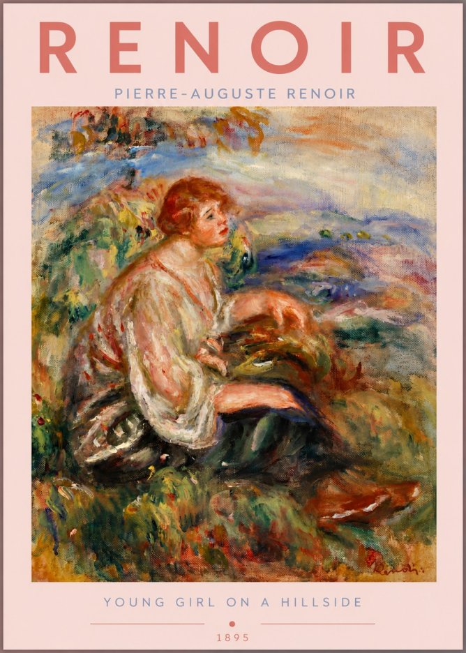 Renoir Young Woman in a Landscape No3 - Plakát