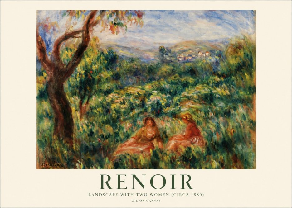 Renoir Landscape with Two Women (Circa 1880) No1 - Plakát