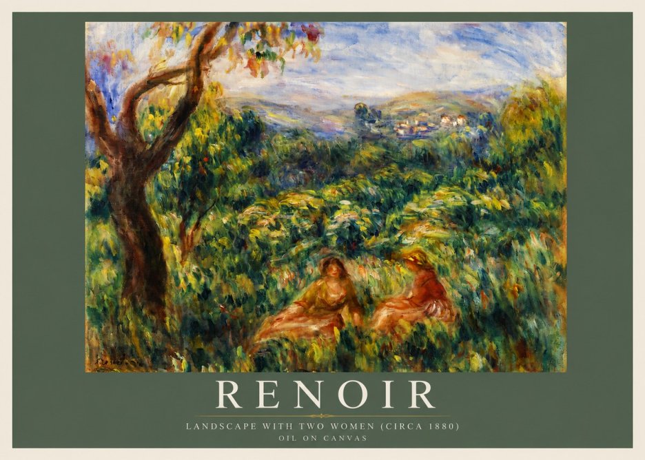 Renoir Landscape with Two Women (Circa 1880) No2 - Plakát