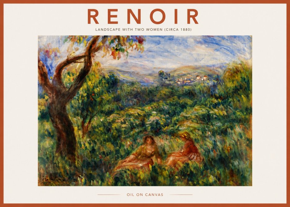 Renoir Landscape with Two Women (Circa 1880) No6 - Plakát