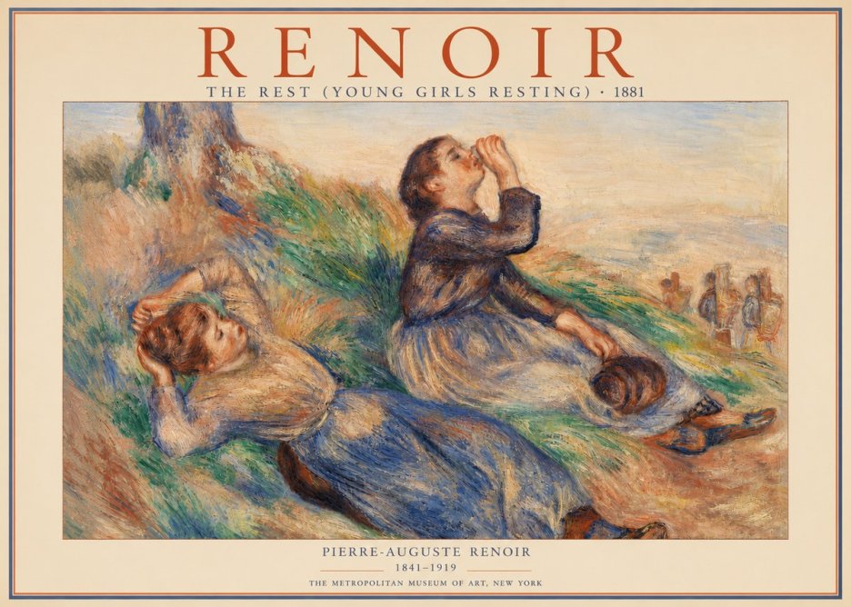 Renoir The Rest (Young Girls Resting) No2 - Plakát