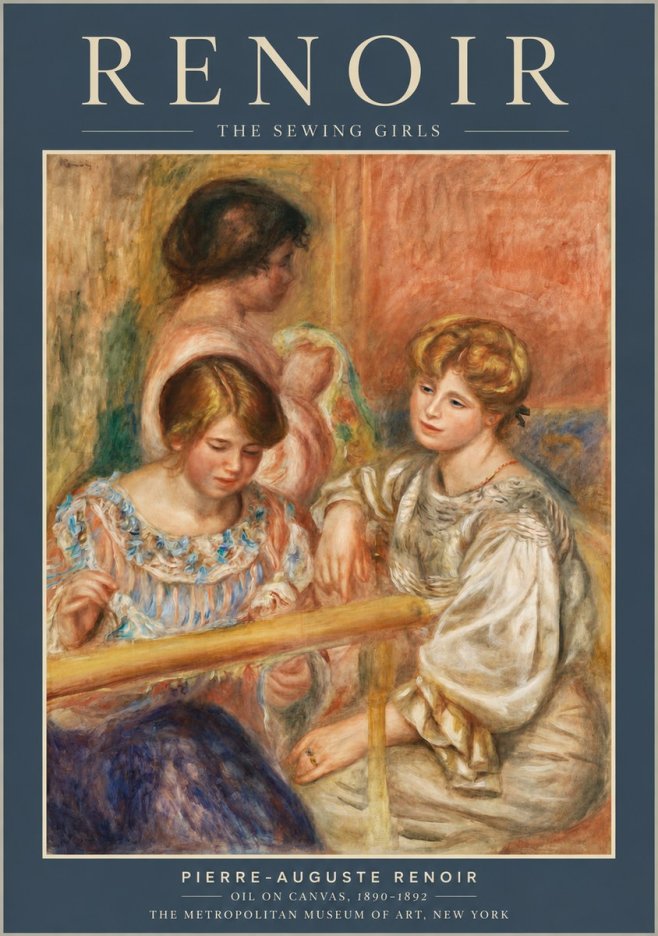 Renoir The Sewing Girls No3 - Plakát