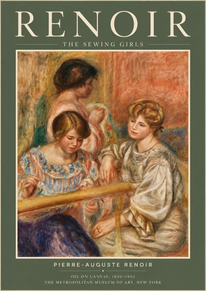 Renoir The Sewing Girls No5 - Plakát