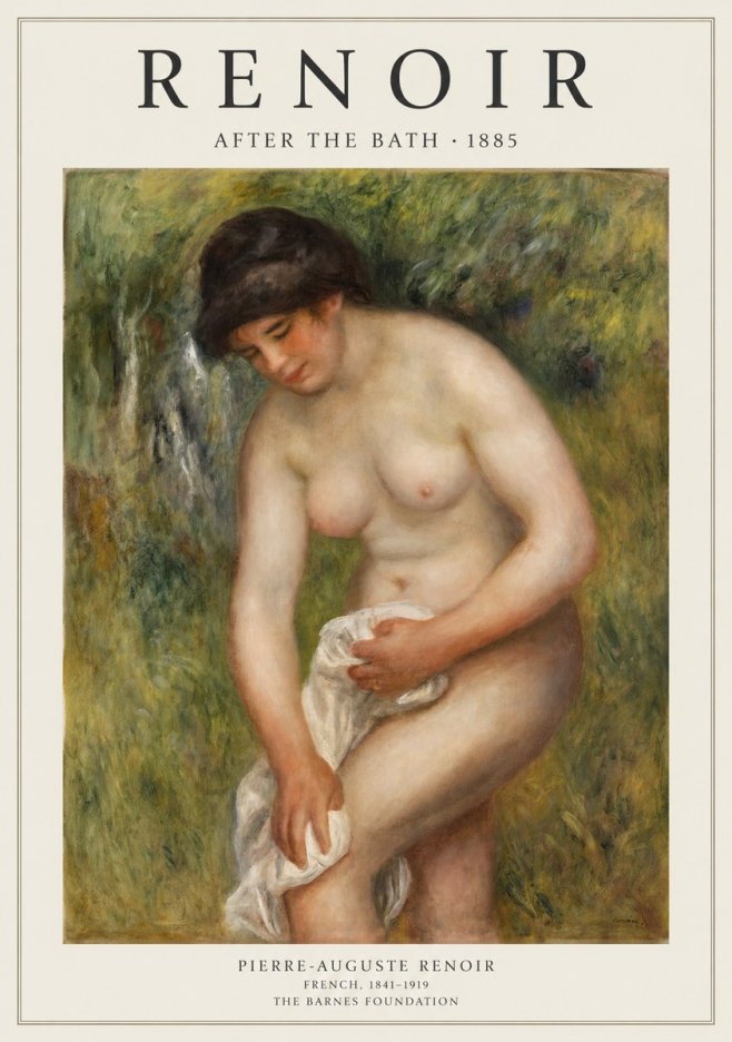 Renoir After the Bath No1 - Plakát