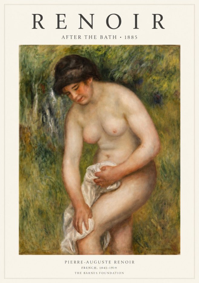 Renoir After the Bath No3 - Plakát