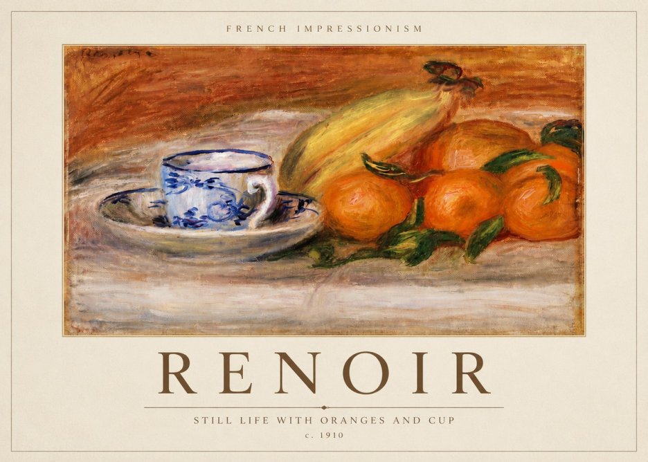 Renoir Still Life with Oranges and Cup No6 - Plakát