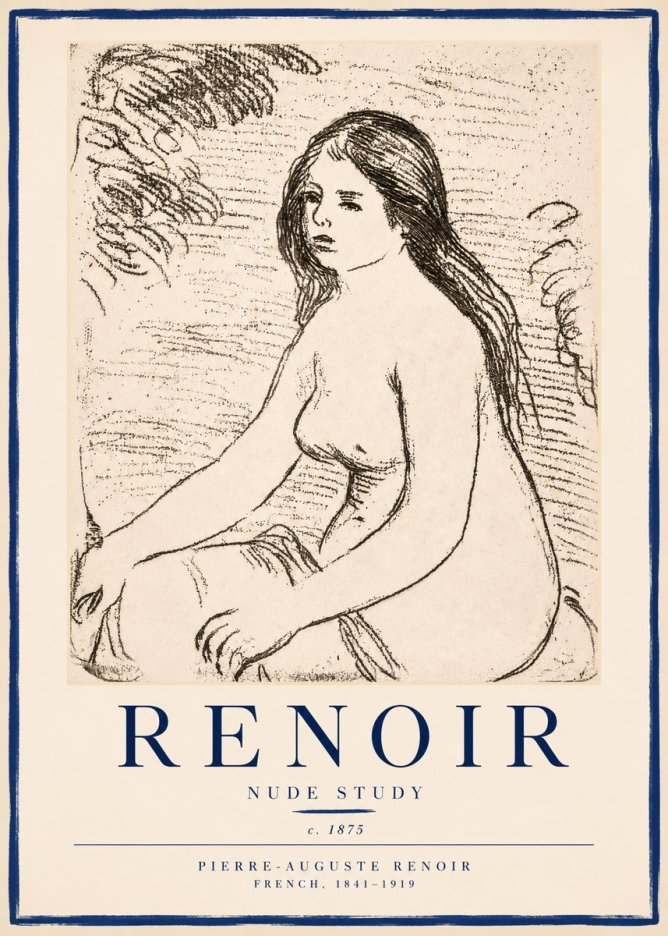 Renoir Nude Study No3 - Plakát