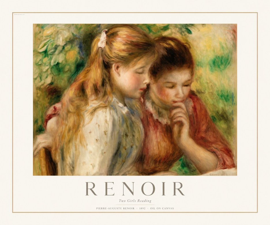 Renoir Two Girls Reading No1 - Plakát