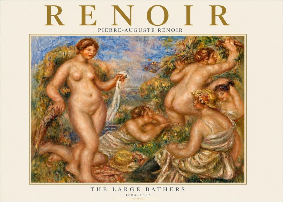 Renoir The Large Bathers No4 - Plakát