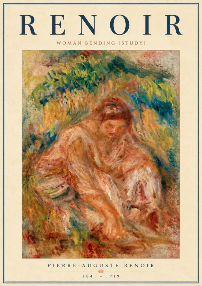 Renoir Woman Bending (Study) No6 - Plakát
