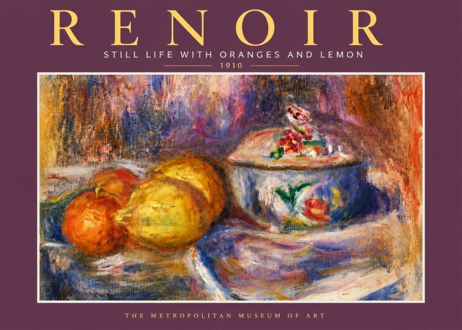Renoir Still Life with Oranges and Lemon No5 - Plakát