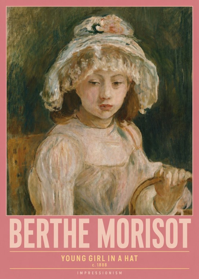 Berthe Morisot Young Girl in a Hat No2 - Plakát
