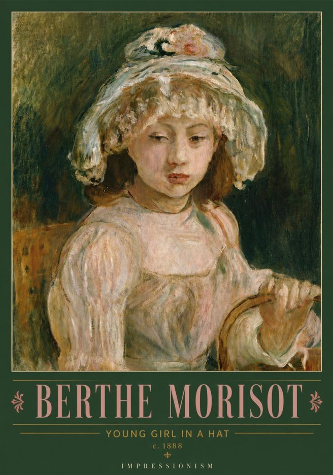 Berthe Morisot Young Girl in a Hat No4 - Plakát