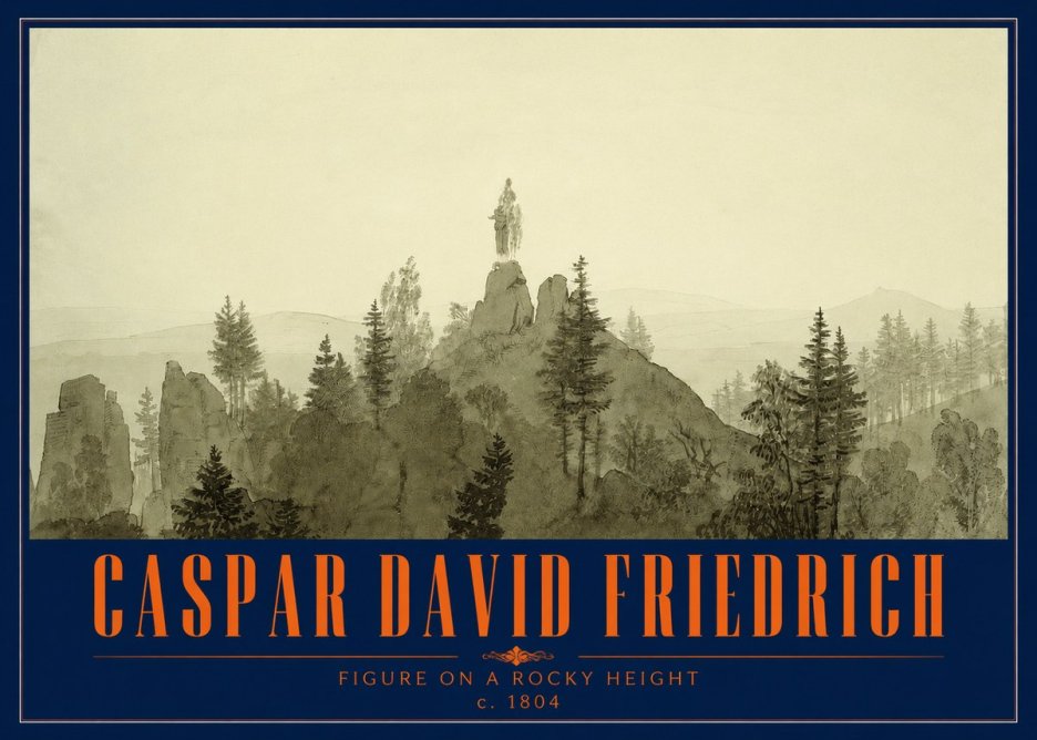 Caspar David Friedrich Figure on a Rocky Height No2 - Plakát