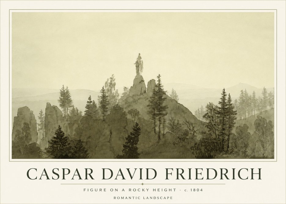 Caspar David Friedrich Figure on a Rocky Height No3 - Plakát