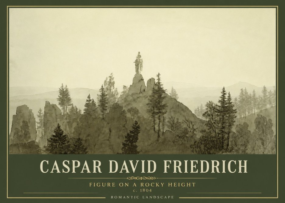 Caspar David Friedrich Figure on a Rocky Height No4 - Plakát