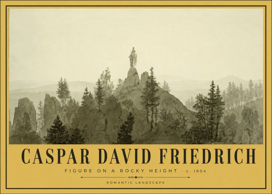 Caspar David Friedrich Figure on a Rocky Height No5 - Plakát