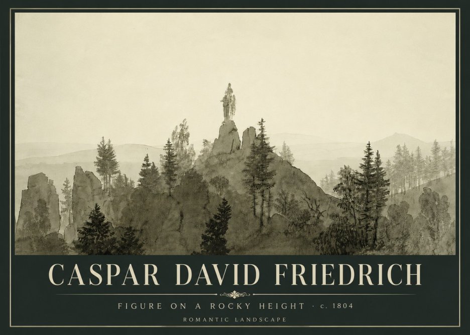 Caspar David Friedrich Figure on a Rocky Height No6 - Plakát