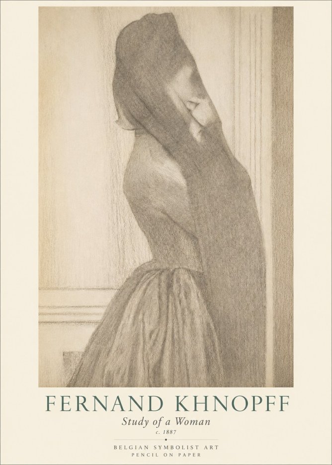 Fernand Khnopff Study of a Woman No1 - Plakát