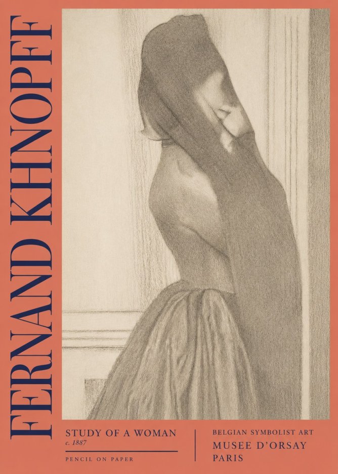 Fernand Khnopff Study of a Woman No2 - Plakát
