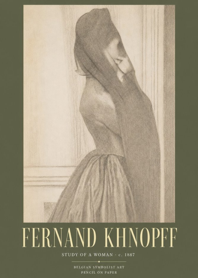 Fernand Khnopff Study of a Woman No3 - Plakát