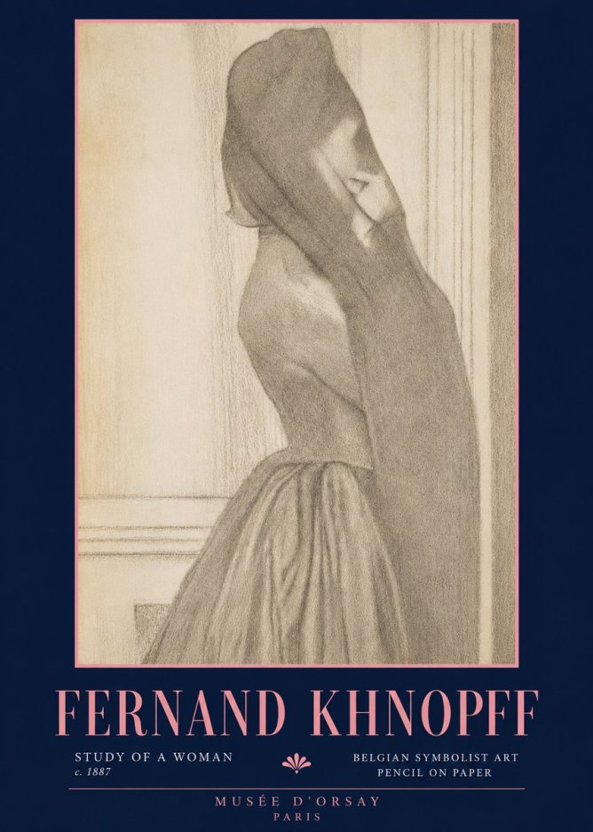 Fernand Khnopff Study of a Woman No4 - Plakát