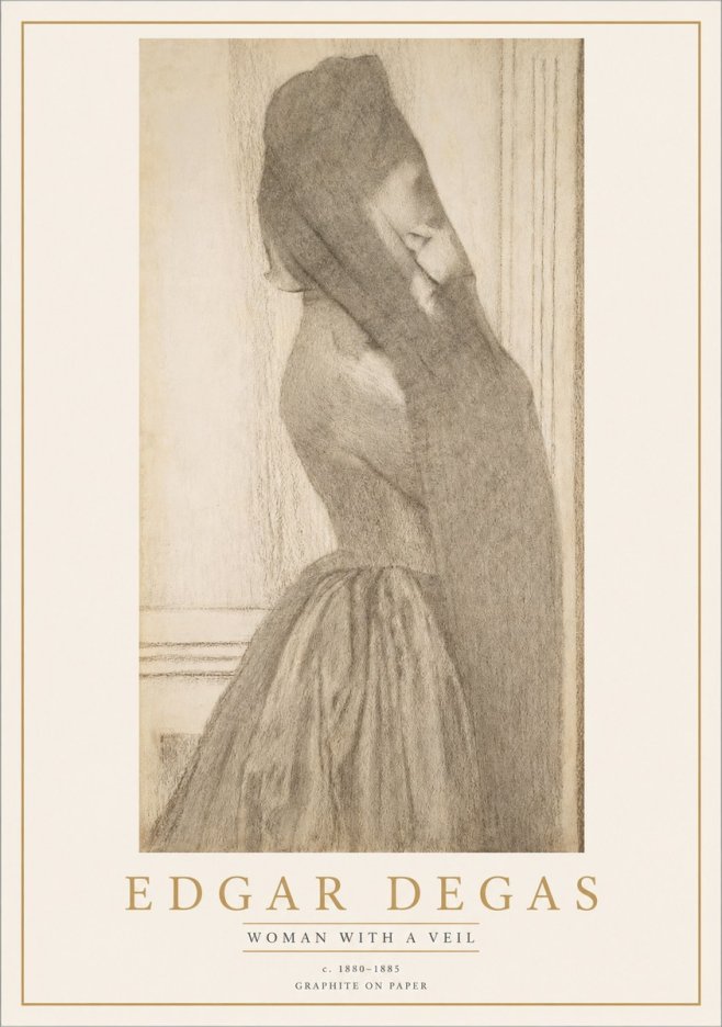 Edgar Degas Woman with a Veil No1 - Plakát
