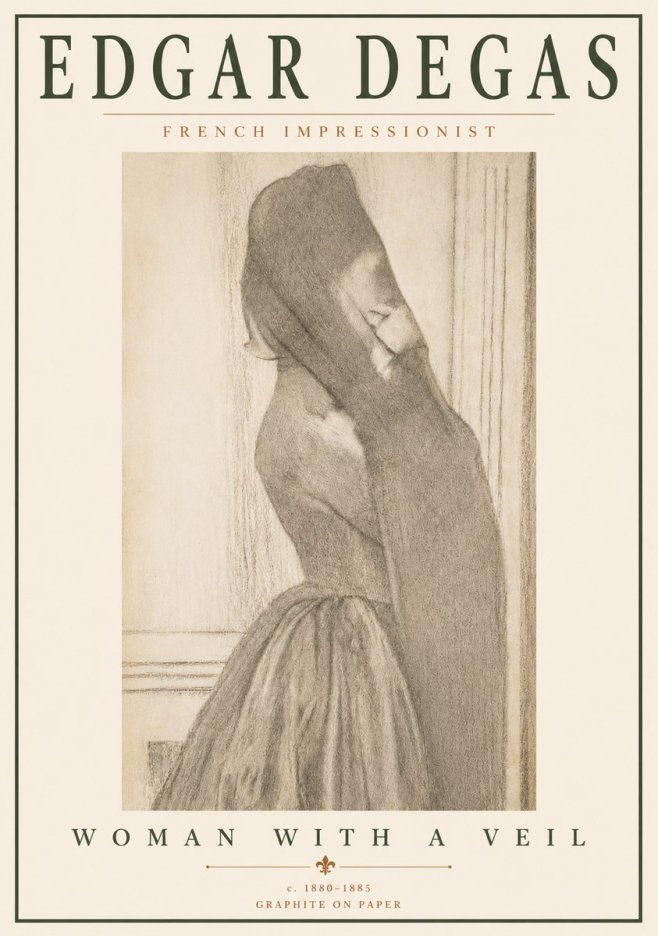 Edgar Degas Woman with a Veil No6 - Plakát