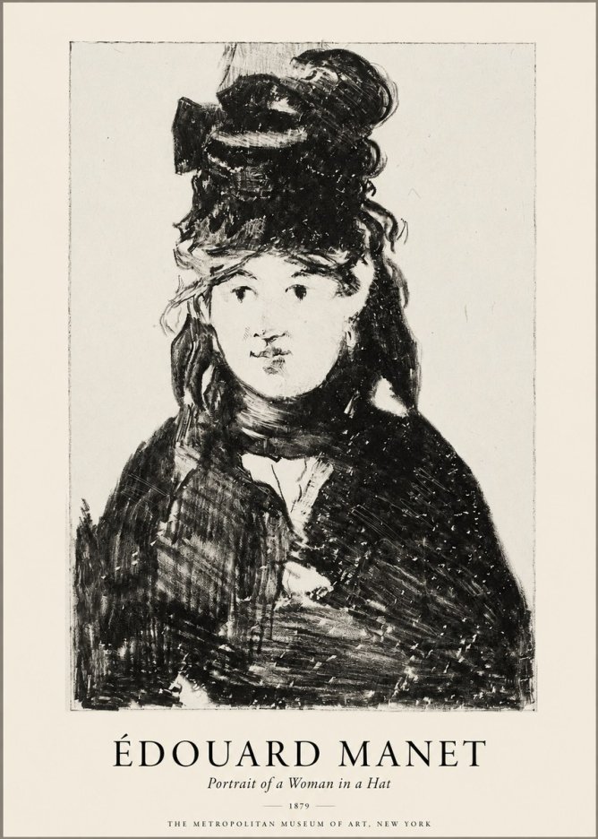 Édouard Manet Portrait of a Woman in a Hat No1 - Plakát