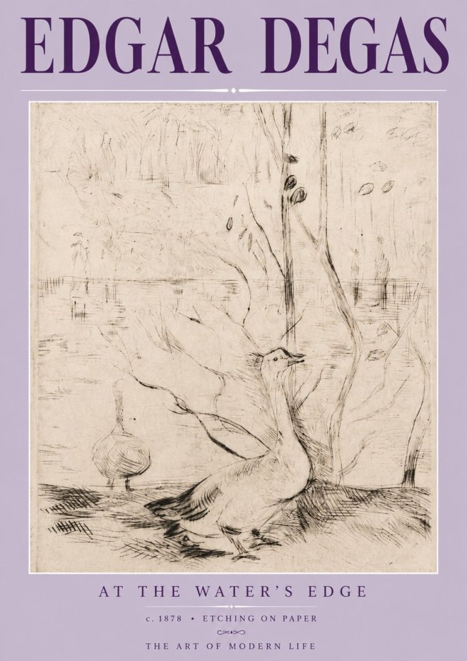 Edgar Degas At the Water's Edge No3 - Plakát