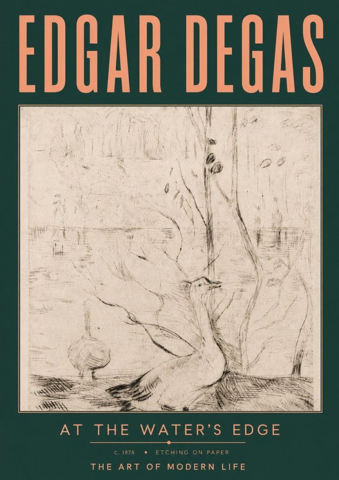 Edgar Degas At the Water's Edge No4 - Plakát