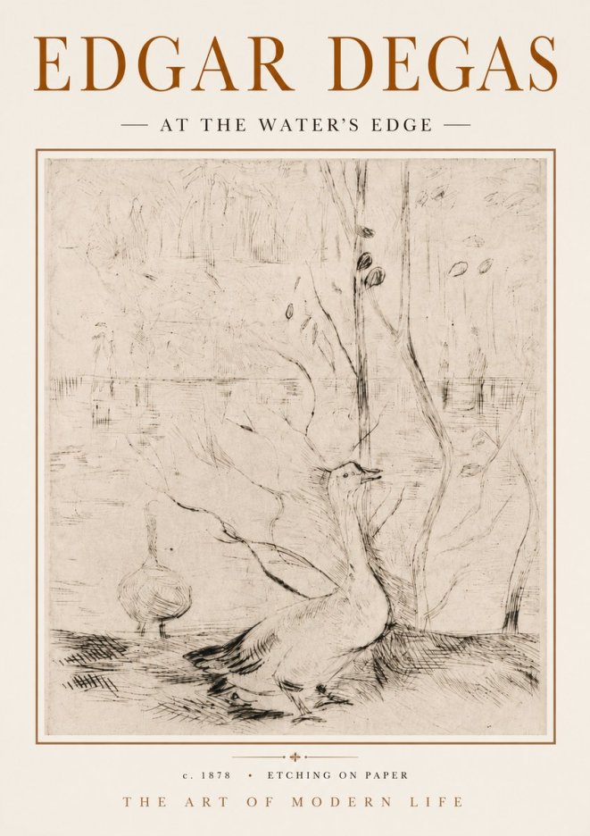 Edgar Degas At the Water's Edge No5 - Plakát
