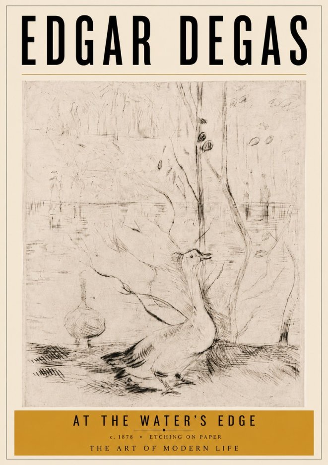 Edgar Degas At the Water's Edge No6 - Plakát