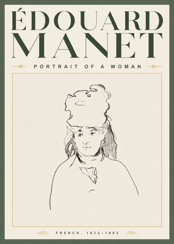 Édouard Manet Portrait of a Woman No3 - Plakát