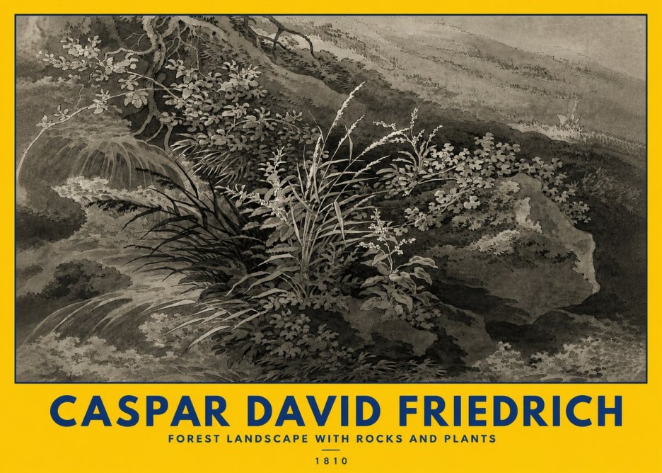 Caspar David Friedrich Forest Landscape with Rocks and Plants No5 - Plakát