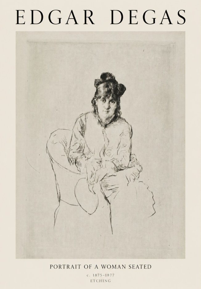 Edgar Degas Portrait of a Woman Seated No1 - Plakát