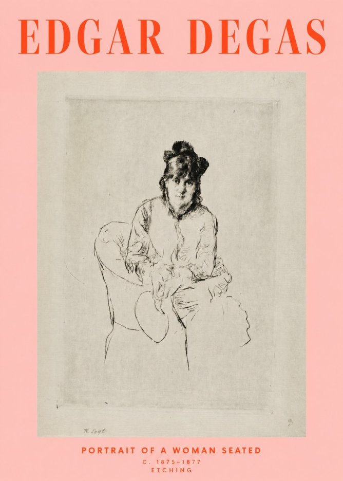 Edgar Degas Portrait of a Woman Seated No2 - Plakát