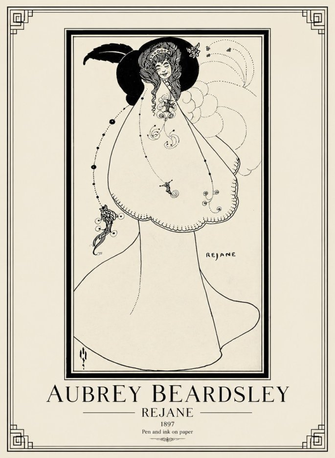 Aubrey Beardsley Rejane I No1 - Plakát