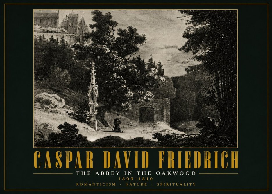 Caspar David Friedrich The Abbey in the Oakwood No5 - Plakát