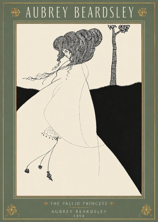 Aubrey Beardsley The Pallid Princess No3 - Plakát