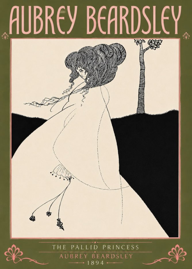 Aubrey Beardsley The Pallid Princess No5 - Plakát