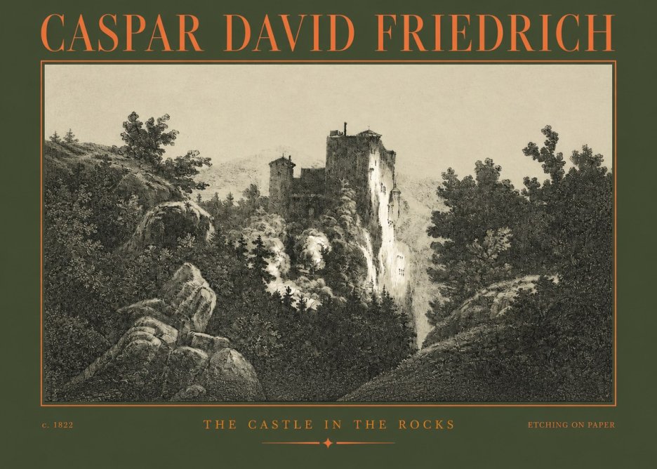 Caspar David Friedrich The Castle in the Rocks No2 - Plakát