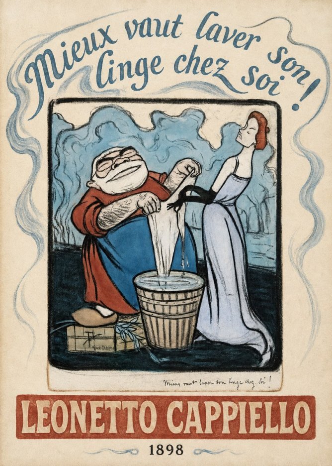 Leonetto Cappiello Mieux Vaut Laver Son Linge Chez Soi! No3 - Plakát