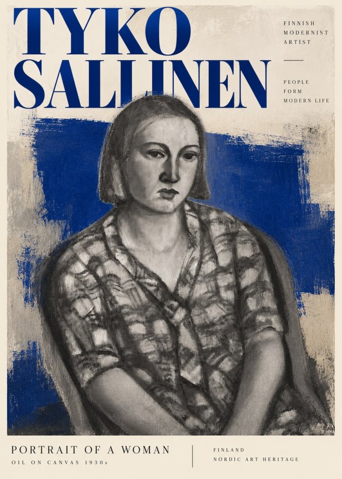 Tyko Sallinen Portrait of a Woman I No4 - Plakát