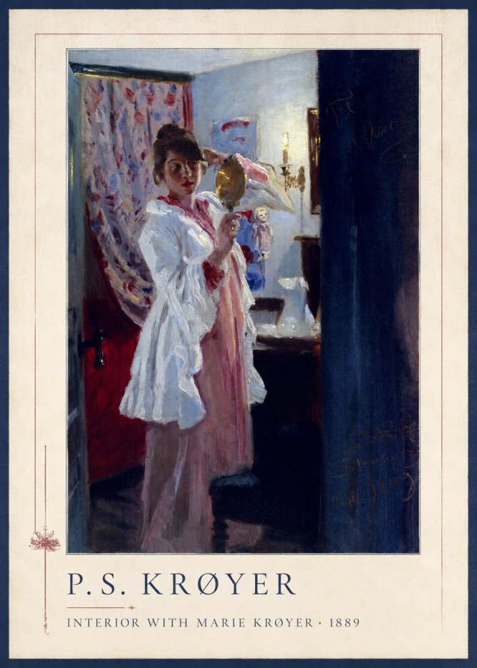 P.S. Krøyer Interior with Marie Krøyer No4 - Plakát