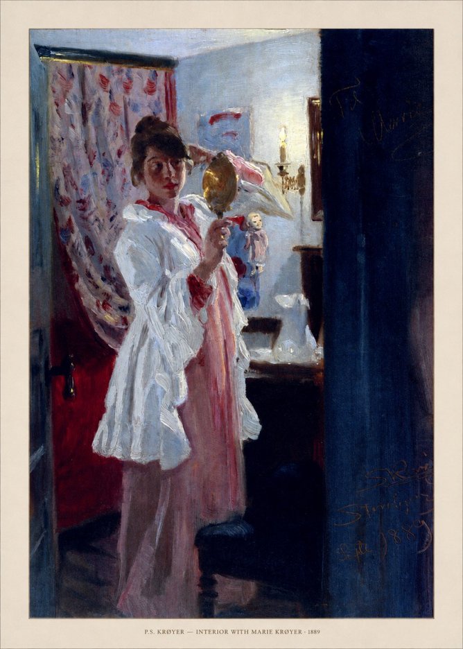 P.S. Krøyer Interior with Marie Krøyer No5 - Plakát